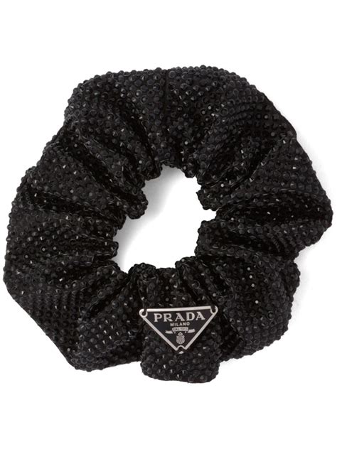 prada leather hair clip|prada hair scrunchie.